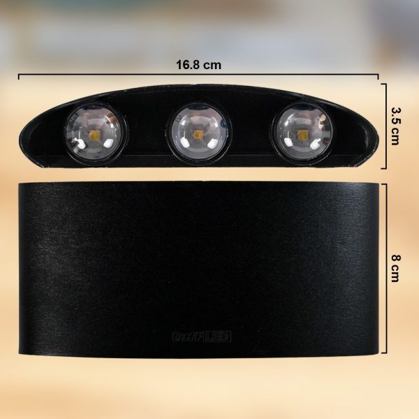 TaffLED Lampu Dinding Hias Outdoor Aluminium 6W 6 LED Cool White - 366-6