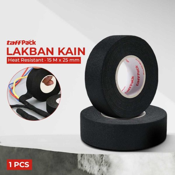 TaffPACK Lakban Kain Adhesive Cloth Tape Heat Resistant 15M - TF11