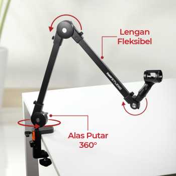 TaffSTUDIO Arm Stand Mikrofon Scissor Lazypod Aluminium without Spring - KX035