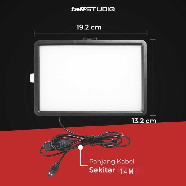 TaffSTUDIO Lampu Kamera Studio LED Portable Flat Fill Light 8 Inch - LPL-02