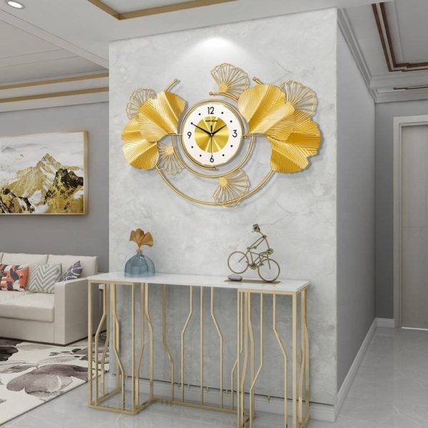 ginee_20251105172553075_1551918013.jpg TaffHOME Jam Dinding Besi Elegan Ginkgo Biloba Silent Movement 78.5cm - 2886J
