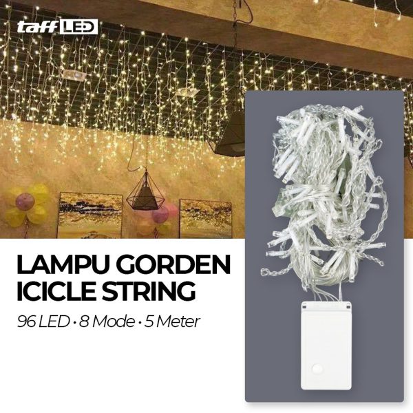 TaffLED Lampu Hias Gorden String Lights Icicle Fairy Waterproof 5M - EK-04