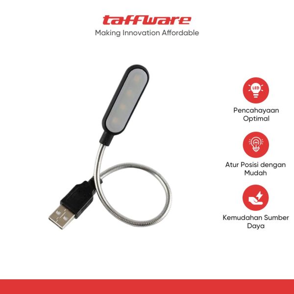 TaffLED Lampu Baca Mini LED Reading Lamp Flexible USB Plug 5V 1W - FM105