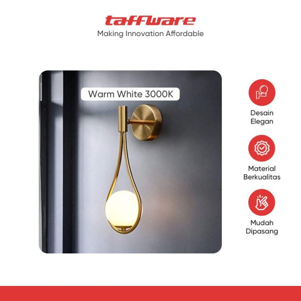 TaffLED Lampu Dinding Hias Minimalis LED Nordic Warm White E27 12W - G9