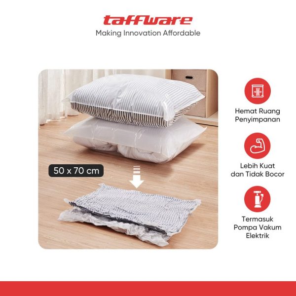 ginee_20251105174607707_1839910772.jpg TaffPACK Kantong Plastik Vakum Pakaian Vacuum Bag 5 PCS Electric Pump - SH55