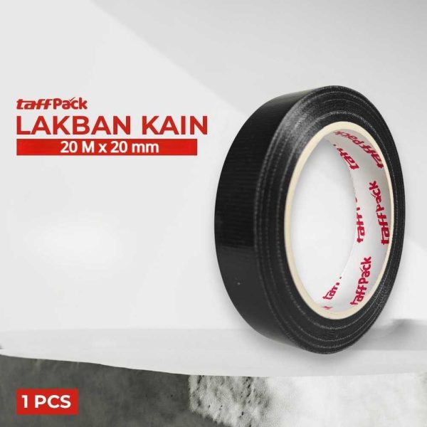 TaffPACK Lakban Kain Karpet Multifungsi Adhesive Cloth Tape Writable - 23OU - Black