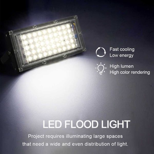 TaffLED Lampu Sorot LED Outdoor Floodlight Waterproof Cool White 50W - A8