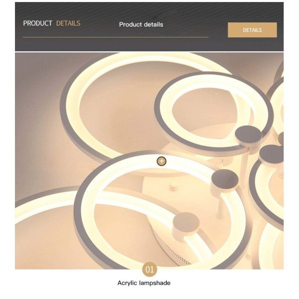 TaffLED Lampu LED Plafon Ceiling Dimmable 40W 4 Ring 3in1 Color - 0528