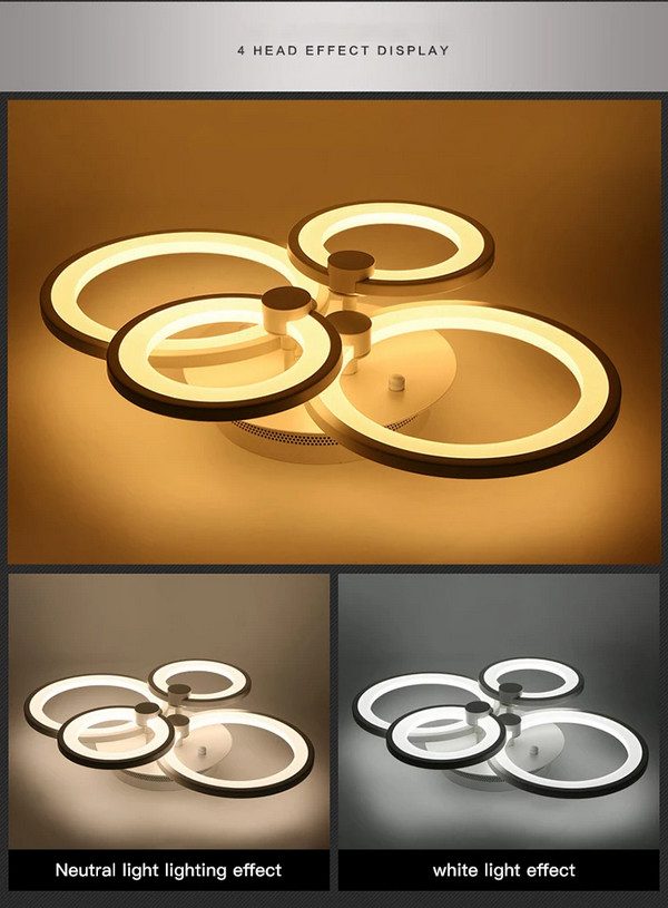 TaffLED Lampu LED Plafon Ceiling Dimmable 40W 4 Ring 3in1 Color - 0528