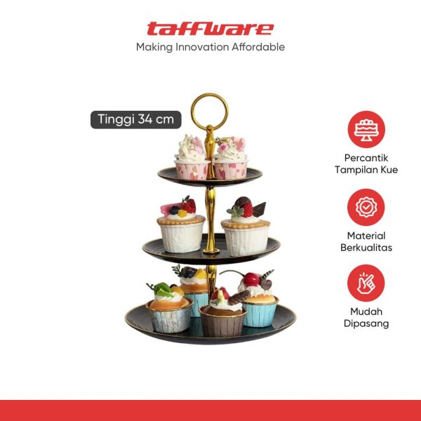 TaffHOME Rak Kue Susun 3 Tingkat Detachable Plate Cake Stand Display - YGN-3