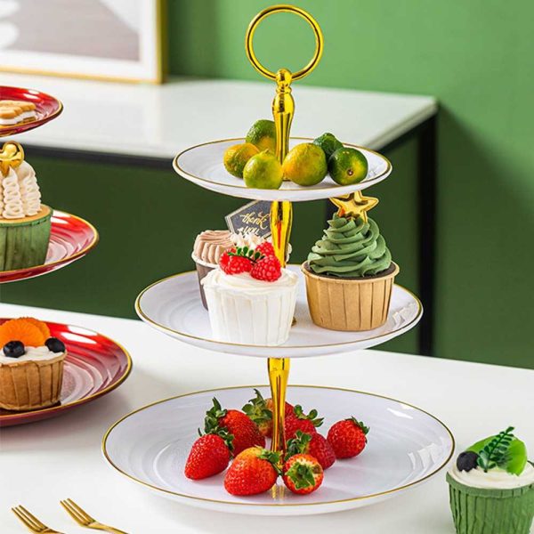 TaffHOME Rak Kue Susun 3 Tingkat Detachable Plate Cake Stand Display - YGN-3