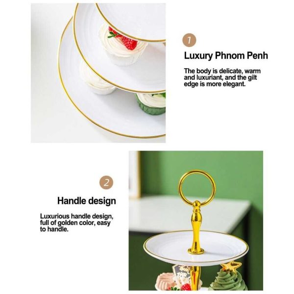 TaffHOME Rak Kue Susun 3 Tingkat Detachable Plate Cake Stand Display - YGN-3