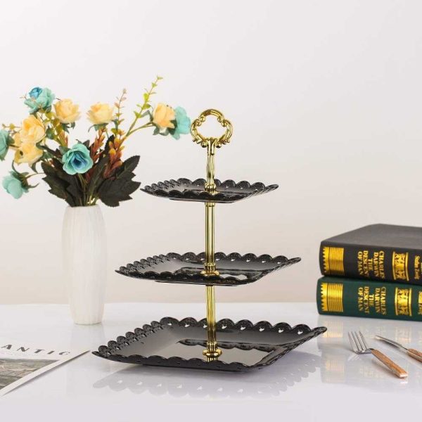 ginee_20251117180205092_4415190456.jpg TaffHOME Rak Kue Susun 3 Tingkat Detachable Plate Cake Stand Display - MG-3