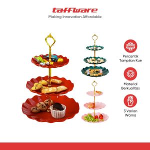 ginee_20251117180303670_2135305397.jpg TaffHOME Rak Kue Susun 3 Tingkat Detachable Plate Cake Stand Display - MB-3