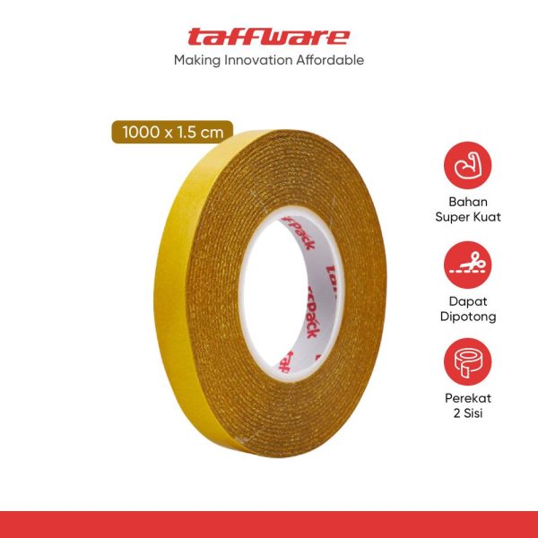 TaffPACK Lakban Dua Sisi Super Strong Grid Fiber Double Sided Tape 10M - DA30