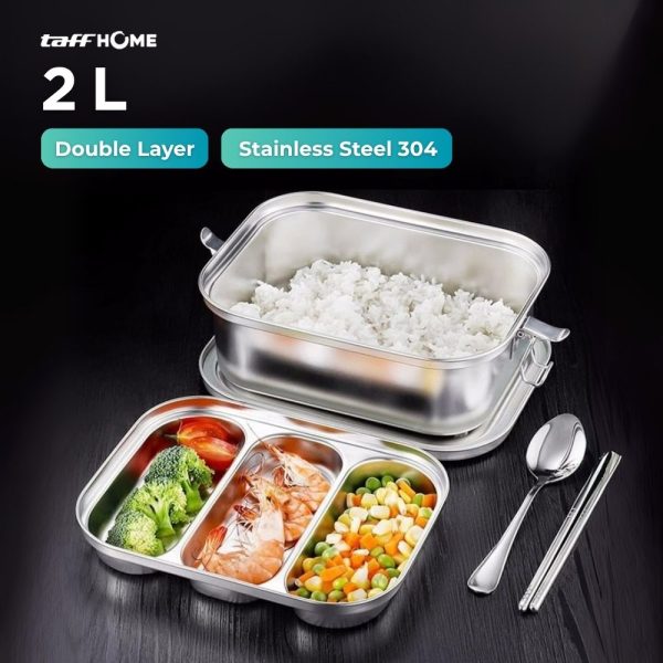 ginee_20251117180842988_3918014418.jpg TaffHOME Kotak Makan Lunch Box Stainless Steel 304 2L - HS233