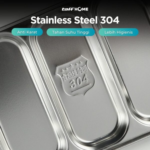 ginee_20251117180843036_8051087472.jpg TaffHOME Kotak Makan Lunch Box Stainless Steel 304 2L - HS233