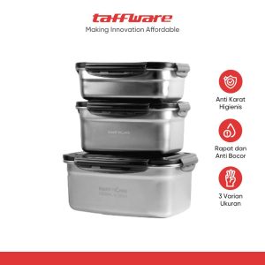 ginee_20251117180928342_8959910353.jpg TaffHOME Kotak Makan Anti Tumpah Reguler Lunch Box Stainless Steel 304 - Slyz52