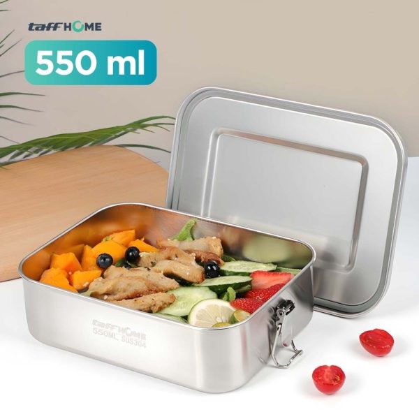 TaffHOME Kotak Makan Lunch Box Stainless Steel Single Layer 550ml - UP55