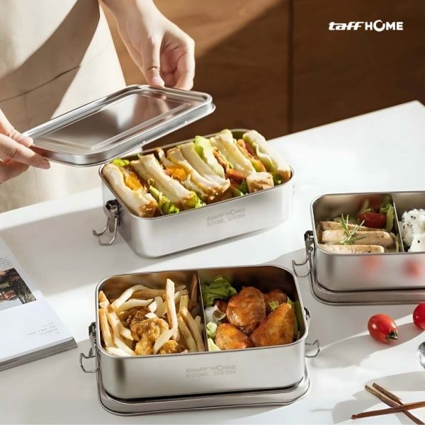 TaffHOME Kotak Makan Lunch Box Stainless Steel Single Layer 550ml - UP55
