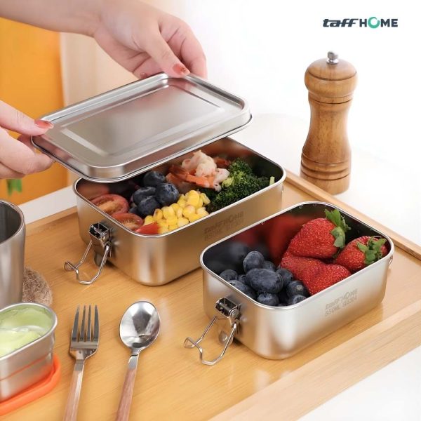 TaffHOME Kotak Makan Lunch Box Stainless Steel Single Layer 550ml - UP55
