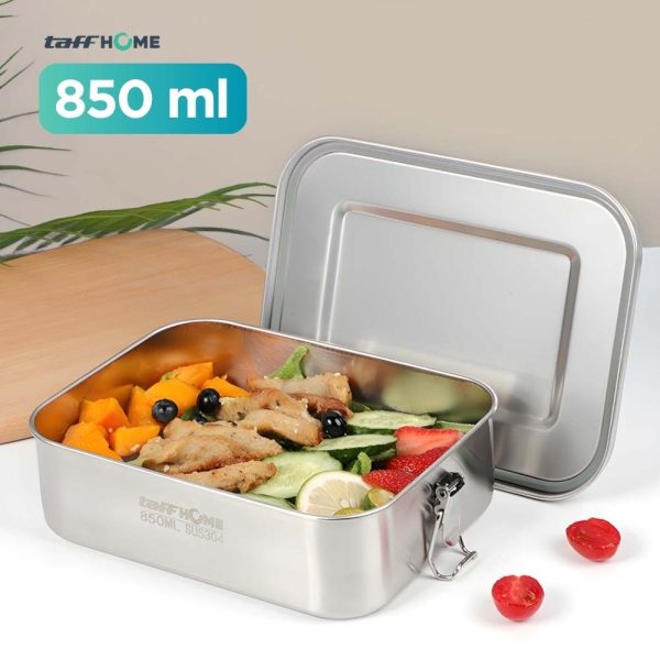 TaffHOME Kotak Makan Lunch Box Stainless Steel Single Layer 850ml - U-30