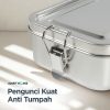 TaffHOME Kotak Makan Lunch Box Stainless Steel Single Layer 850ml - U-30