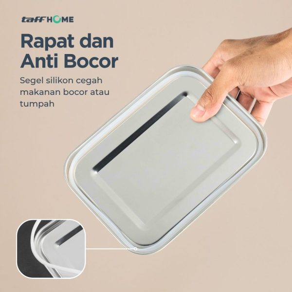 TaffHOME Kotak Makan Lunch Box Stainless Steel Single Layer 850ml - U-30