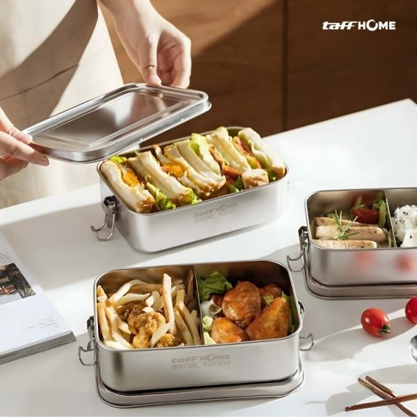 TaffHOME Kotak Makan Lunch Box Stainless Steel Single Layer 850ml - U-30