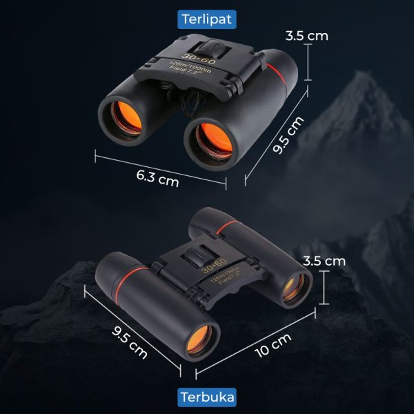 TaffSPORT Telescope Teropong Binoculars HD 30x60 126M/1000M