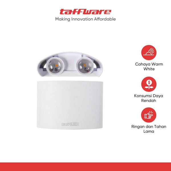 ginee_20251117182807864_0609829419.jpg TaffLED Lampu Dinding LED Indoor Plastic Body 4W 4 LED Warm White - 4T