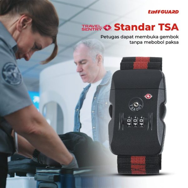 TaffGUARD Travel Luggage Lock Suitcase Belt Tali Koper Gembok TSA PIN - TSA-319