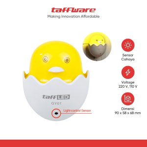 OMLL7DYL cover TaffLED Lampu Tidur LED Ayam Sensor Cahaya Night Light Warm White 5W - GY01