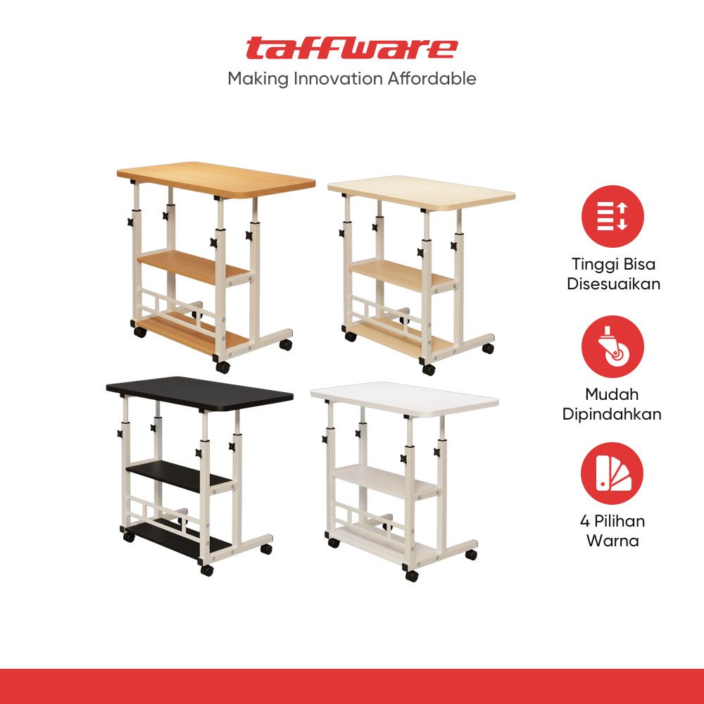TaffHOME Meja Laptop Study Table Adjustable Double Layer 80x40cm – L200