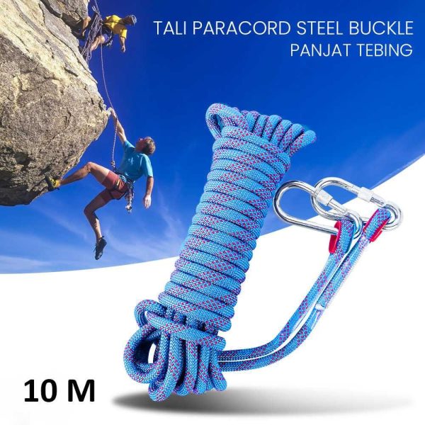 ginee_20251201120900206_3194123196.jpg TaffSPORT Tali Paracord Panjat Tebing Climbing Rope Steel 10M 10mm - 24KN