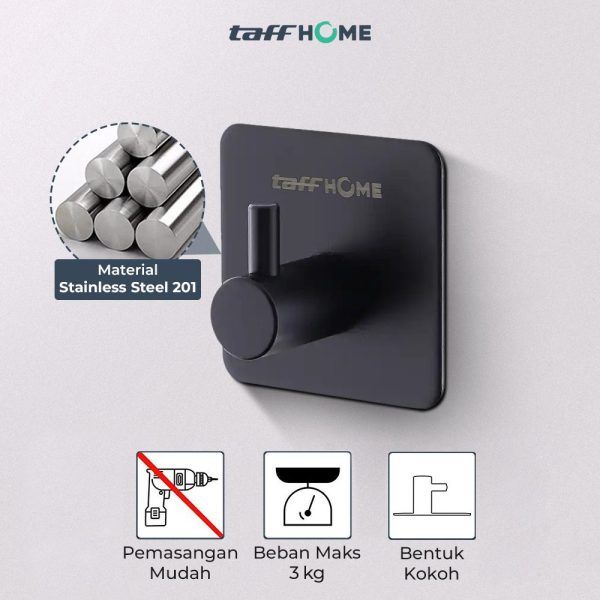 TaffHOME Gantungan Dinding Kapstok Hook Hanger Stainless Steel 201 - H012
