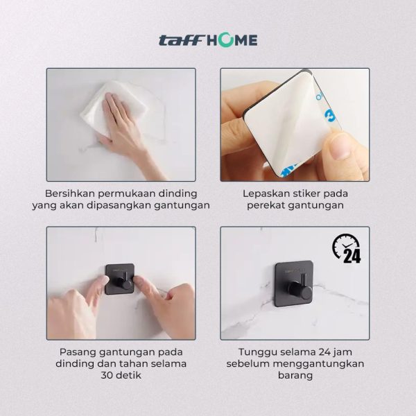 TaffHOME Gantungan Dinding Kapstok Hook Hanger Stainless Steel 201 - H012
