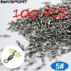 TaffSPORT Konektor Umpan Kail Pancing Stainless Steel 5# 100 PCS - JYJ05