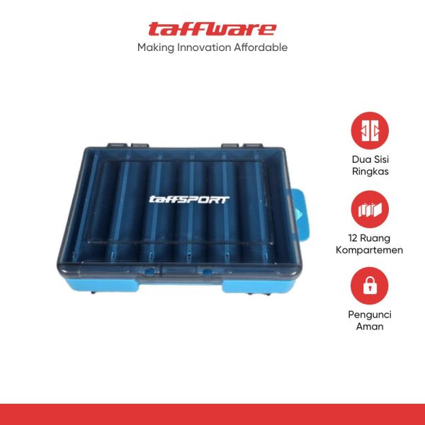 ginee_20251201121433594_0401173709.jpg TaffSPORT Kotak Perkakas Kail Pancing Tackle Box Double Side 12 Grid - YR-12