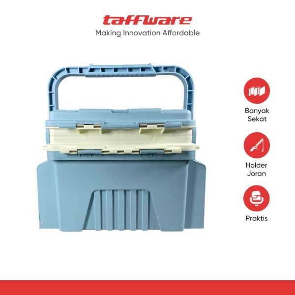 ginee_20251201121721078_8762430720.jpg TaffSPORT Kotak Perkakas Pancing Fishing Tackle Box with Rod Holder 6L - JF-30