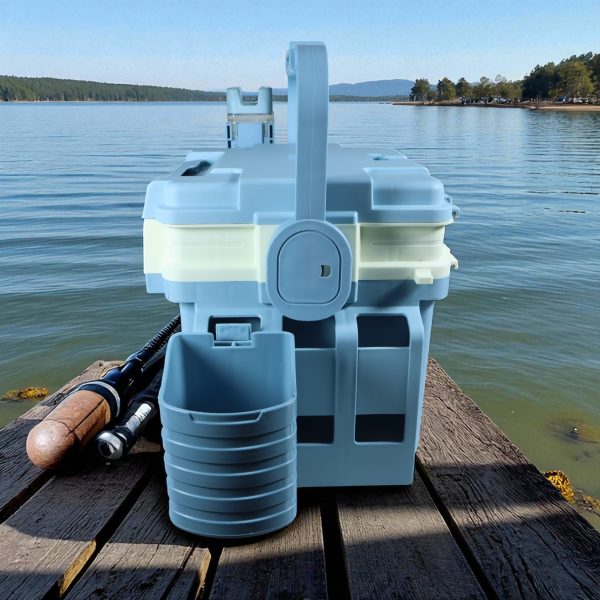 ginee_20251201121721340_6911279980.jpg TaffSPORT Kotak Perkakas Pancing Fishing Tackle Box with Rod Holder 6L - JF-30