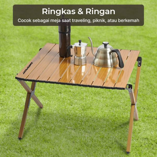 TaffSPORT Meja Lipat Portable Camping Folding Table Aluminium 59cm - XT6