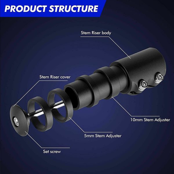 ginee_20251201122954845_0643921780.jpg TaffSPORT Peninggi Setang Sepeda Fork Extender Aluminium Alloy 121mm - SD53