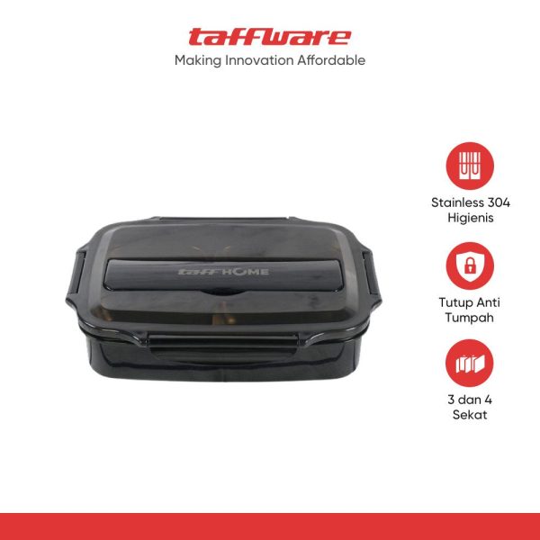 TaffHOME Kotak Makan Stainless Steel 304 Sealed Lunch Box 1.3L - U-4