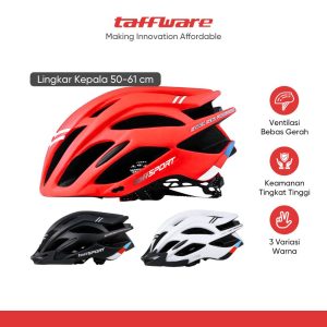ginee_20251201123631039_2724058487.jpg TaffSPORT Helm Sepeda Ultralight Breathable Bicycle Helmet 19 Air Vent - 008A