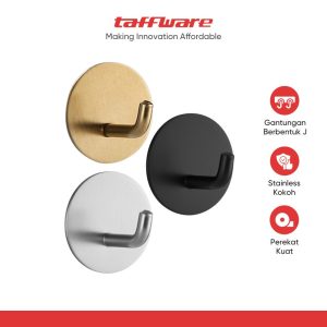 TaffHOME Gantungan Dinding Adhesive Hook Hanger Stainless Steel 1 PCS - V897