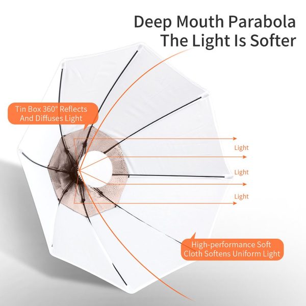 TaffSTUDIO Payung Softbox Lighting Octagon Single Socket 70cm E27 - SL57