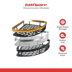 ginee_20251201124231328_2229531388.jpg TaffHOME Rak Kamar Mandi Aluminium Triangular Bathroom Corner Shelf - RG2A