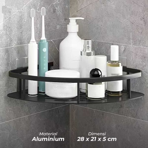 ginee_20251201124231409_9720399663.jpg TaffHOME Rak Kamar Mandi Aluminium Triangular Bathroom Corner Shelf - RG2A