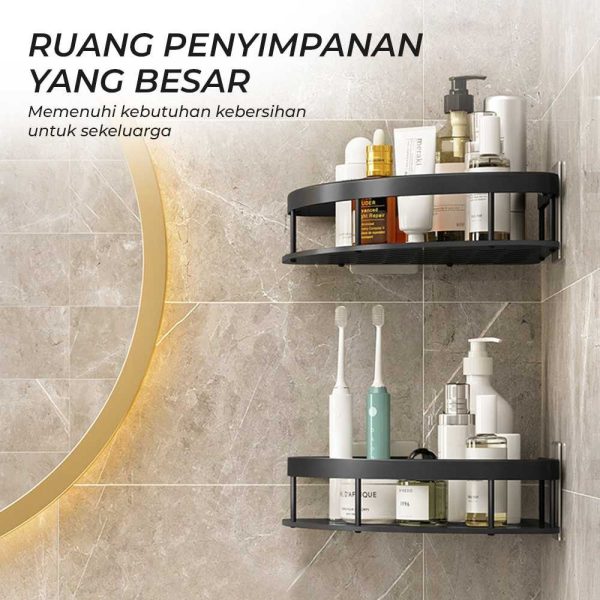 ginee_20251201124231553_9859644444.jpg TaffHOME Rak Kamar Mandi Aluminium Triangular Bathroom Corner Shelf - RG2A